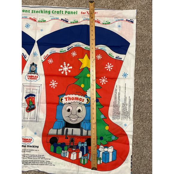Thomas and Friends Christmas Stocking Craft Panel Giant 31" Vintage Uncut - Picture 4 of 7